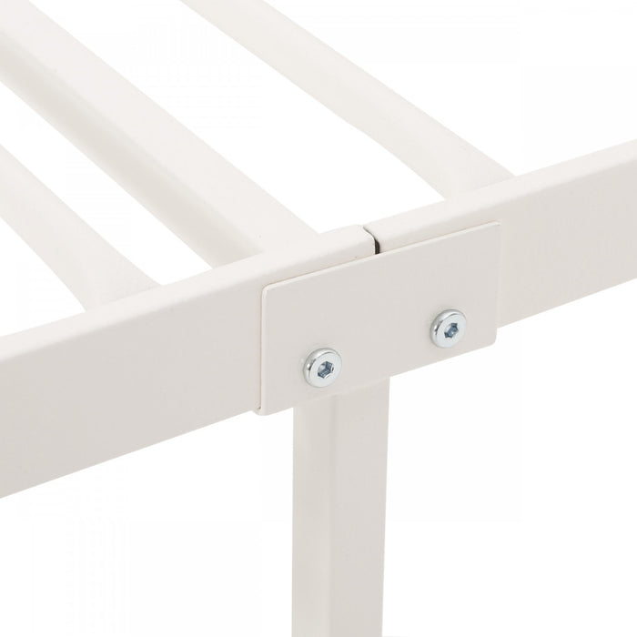 Robert Cadre De Lit En Metal Avec Tete Et Pied De Lit Au Design Circulaire, Taille King, Blanc