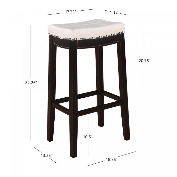Tabouret bar Claridge en similicuir et sans dossier - noir et blanc