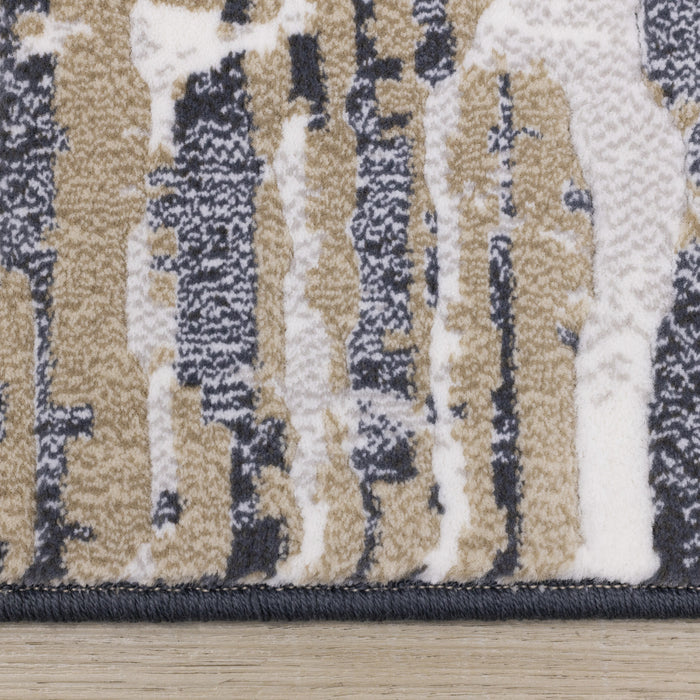 Carpette Isabelle bleue à aspect vieilli - 5 pi 3 po x 7 pi 7 po