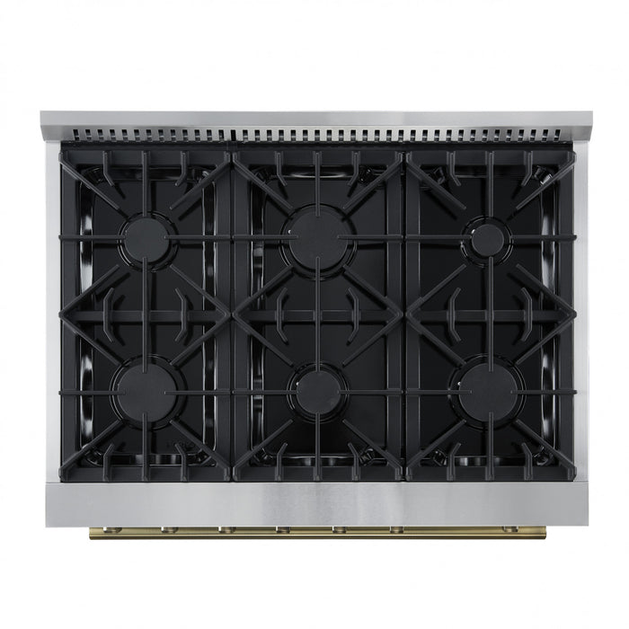Cuisiniere a gaz Marco 36 pouces noire, 4,32 pi³ – FFSGS6277-36BLK
