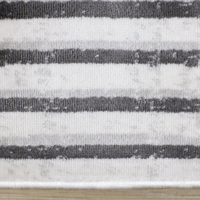 Carpette à motifs de lignes de tressage multicolore lavable à la machine - 5 pi 3 po x 7 pi 7 po