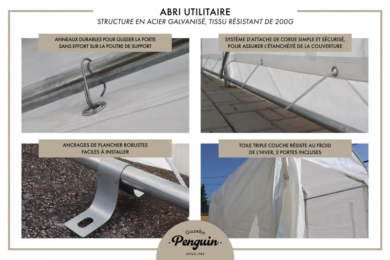 Gazebo Penguin abri utilitaire 5 pi. x 8pi.