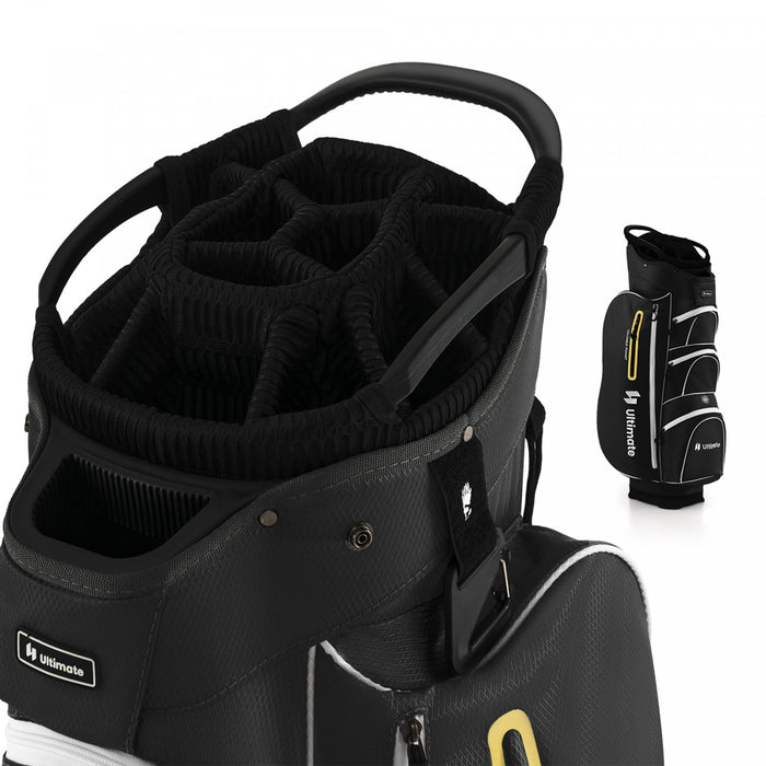 Costway Leger Sac De Chariot De Golf Avec 15 Voies Haut Diviseur Individuel Putter Bien Refroidisseur Sac Noir