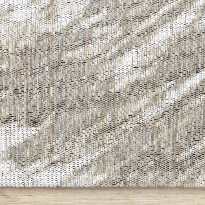 Carpette douce Kylie crème et taupe à motif de coups de pinceau - 7 pi 10 po x 10 pi 10 po