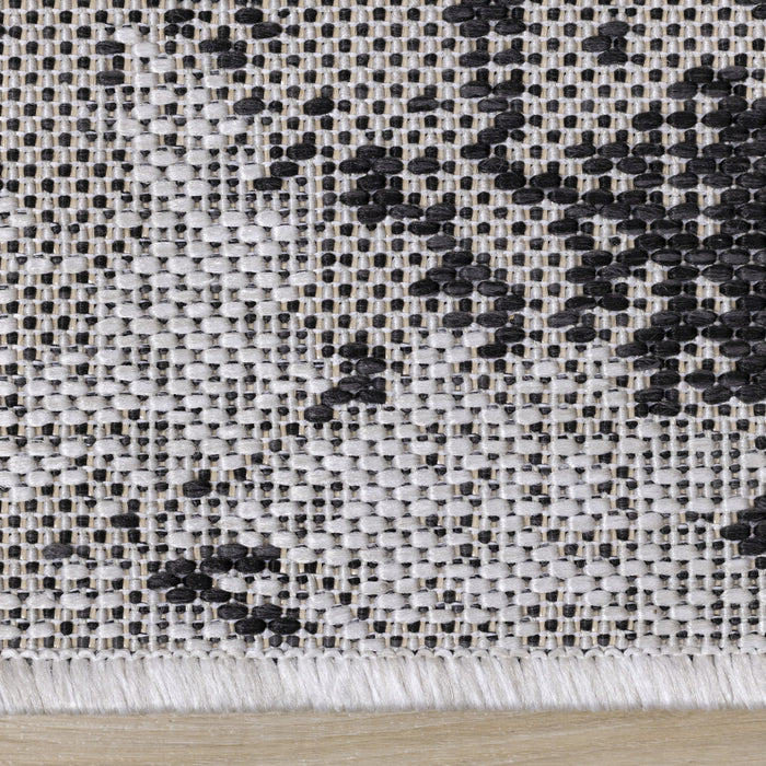 Carpette Jackson à motif damassé vieilli pour l'intérieur et l'extérieur - 5 pi 3 po x 7 pi 7 po