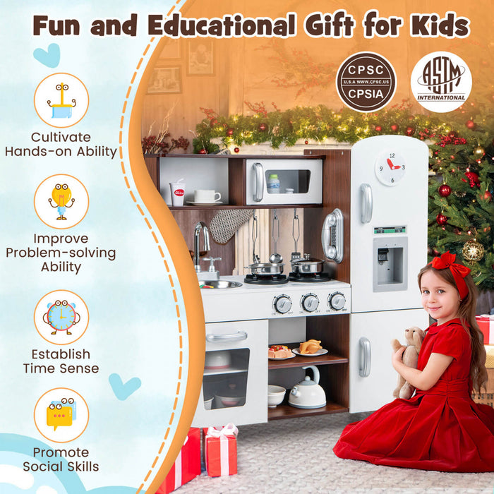 Kids Kitchen Playset Pretend Play Kitchen Toy Avec Des Sons Realistes Et Des Lumieres