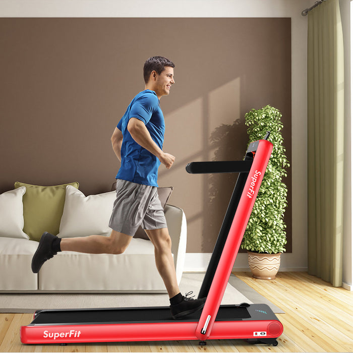 Tapis De Course Pliant 2 En 1 16km/h Superfit – Avec Bluetooth Et Controle Via App