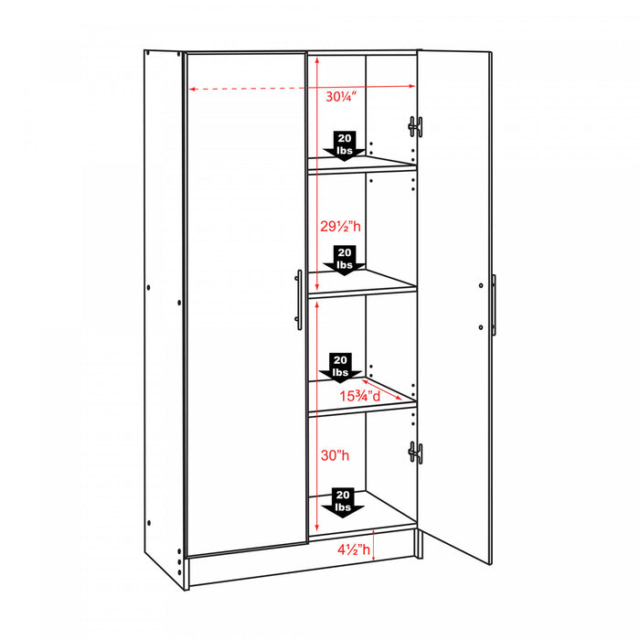 Armoire de rangement Elite de 32 po - gris délavé