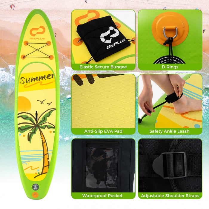Grand Tableau Gonflable De Sup Goplus, Tableau De Pagaie Portable Avec Des Anneaux 5d