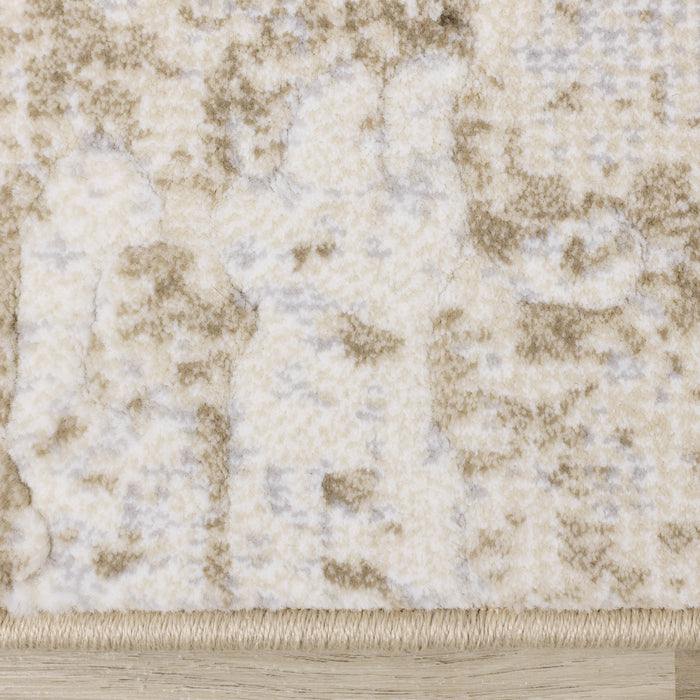 Carpette Isabelle crème à aspect vieilli - 5 pi 3 po x 7 pi 7 po