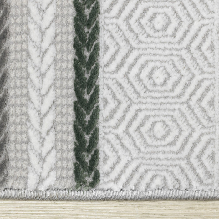 Carpette London à rayures multicolores - 5 pi 3 po x 7 pi 7 po