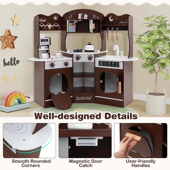 Honeyjoy Coin Cuisine Jeu Avec Machine A Cafe Four Micro-ondes Machine A Laver Marron