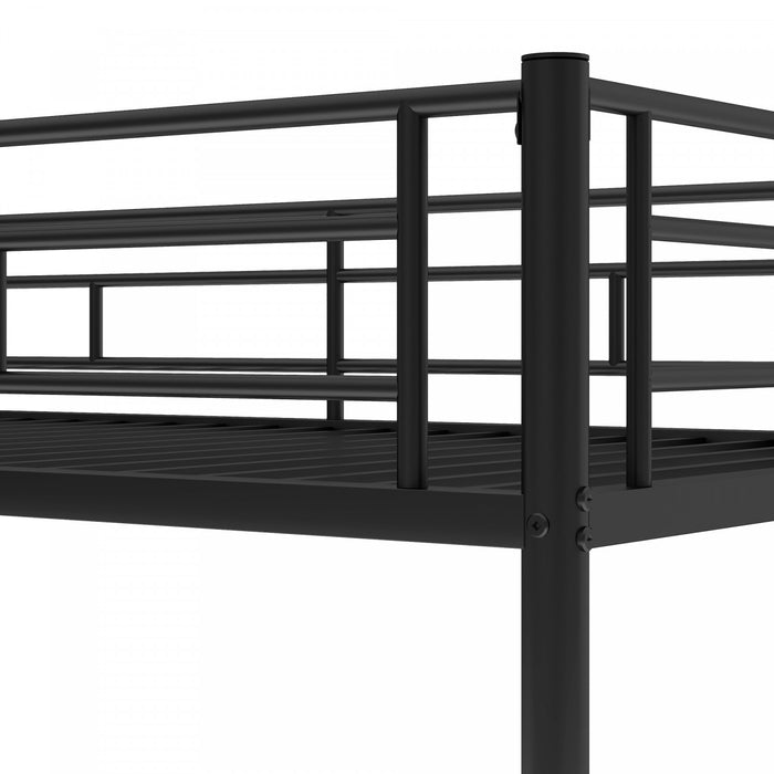 Tammy – Lit Superpose Simple En Metal Avec Lit Gigogne, Design Gain De Place – Noir