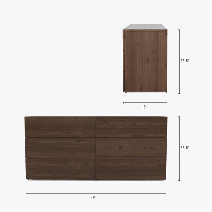 Commode James Nordika Nexera à 6 tiroirs - truffe