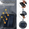 Costway 10 FT Solar Patio Umbrella with 96 LED Lights 35° Adjustable Tilt Vented Top Navy