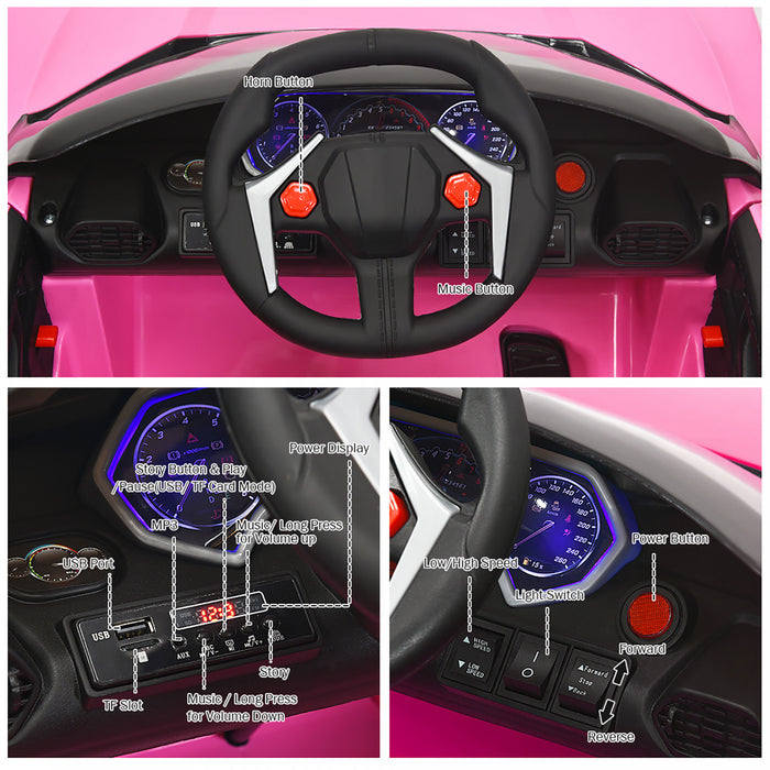 Voiture Electrique Pour Enfant 12v Costway – 2,4g, Mp3