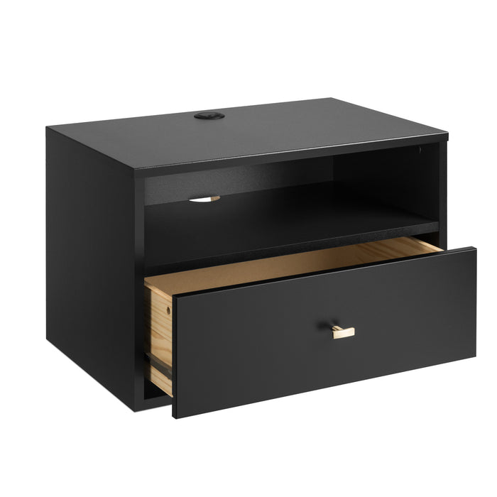 Table De Nuit Flottante A 1 Tiroir – Noir