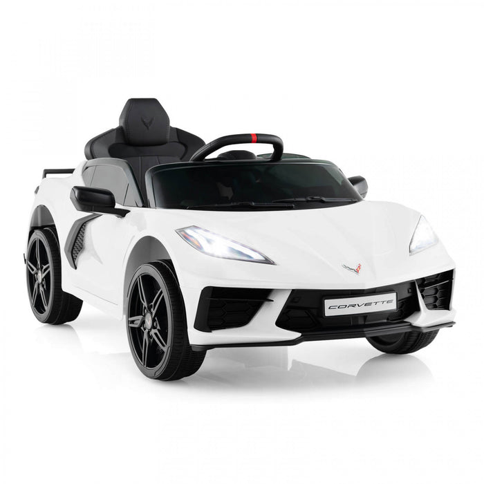 Costway 12v Electrique Enfants Rouler Sur La Voiture Avec Telecommande Sans Fil Connexion Lumieres Blanc