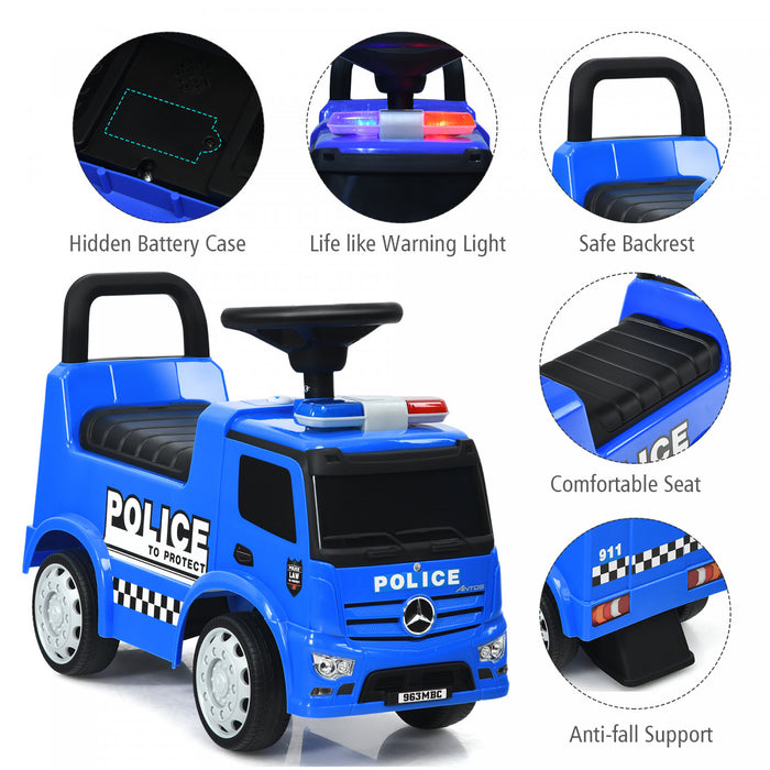 Costway Enfants Rouler Sur Pousser Voiture De Police Mercedes Benz Pousser Et Rouler Racer Sous Licence