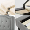 Kellen Upholstered Platform Bed with Headboard in Light Grey - Queen Size | Kellen lit plateforme rembourré avec tête de lit gris pâle - Grand