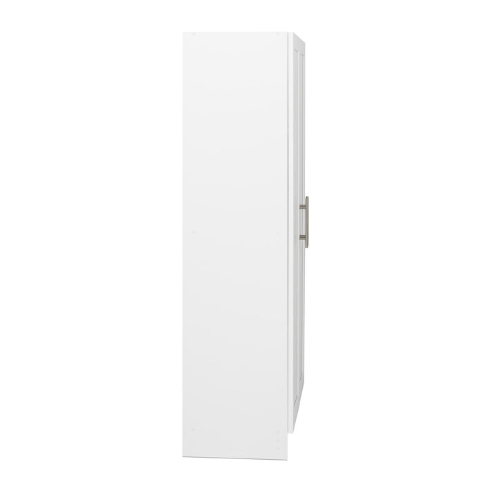 Armoire d’appoint de rangement Elite avec portes à panneaux et 3 tablettes - blanche