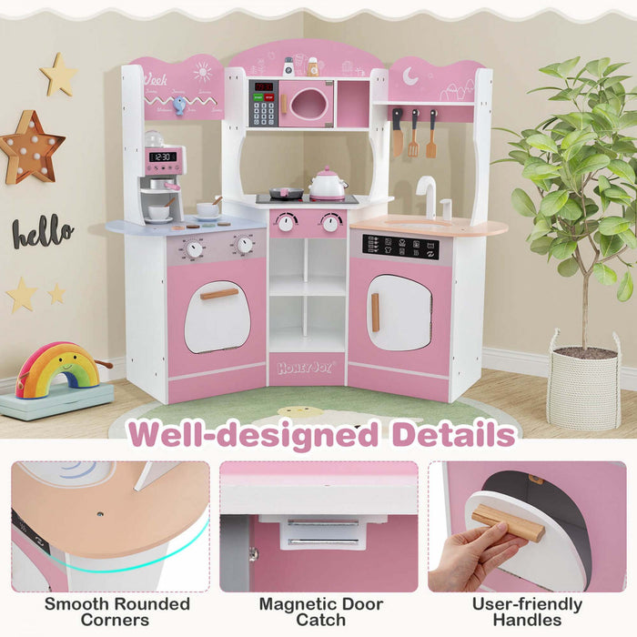 Honeyjoy Coin Cuisine Jeu Avec Machine A Cafe Four Micro-ondes Machine A Laver Rose