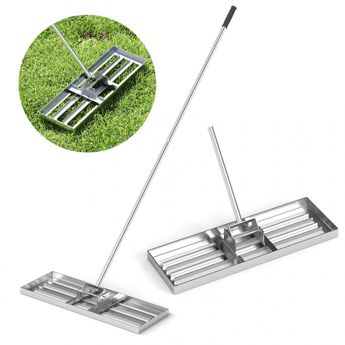 Costway Pelouse Nivelage Rake 30 \"x 10\" Outil De Pelouse De Niveau Pour Jardin Arriere-cour/pelouse Argent
