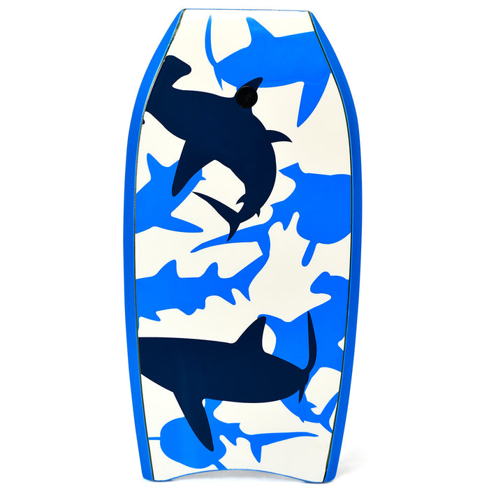 Planche De Bodyboard Surf 33 Pouces (83 X 48 X 6 Cm) Avec Sangle De 83 Cm Et Motif Requin Bleu Pour Debutant Enfant Adulte Xpe+hdpe 0.6kg