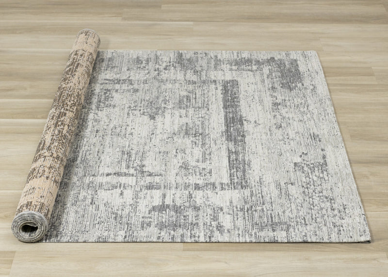 Tapis Kylie bordures gris delave, 5'1\" x 7'7\"
