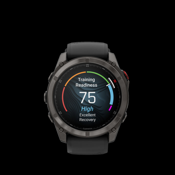 Montre intelligente Garmin Fenix 8 Pro 51 mm Carbon Adventure - Suivi exterieur, autonomie prolongee, navigation par carte, LTE LiveTrack, perte de vitesse de pas, alarme intelligente