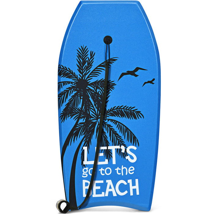 Goplus 41'' Super Leger Bodyboard Surfing W/leash Eps Core Boarding Ixpe Bleu