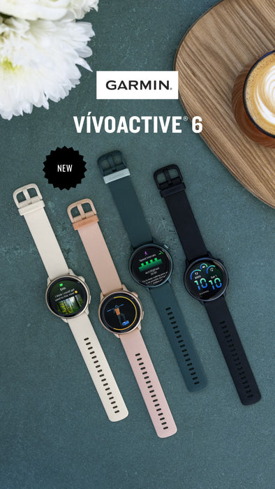 Montre intelligente Garmin Vivoactive 6 Slate Black - Suivi de bien-etre, surveillance de la batterie corporelle, coach de sommeil, applications sportives, Garmin Pay, stockage de musique