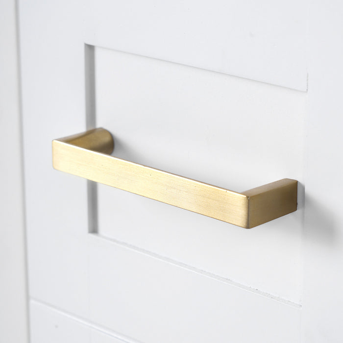 Savannah Meuble de salle de bain 30 pouces avec vasque en ceramique et armoire de rangement spacieux, Blanc