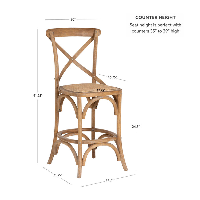 Tabouret Roxy de hauteur comptoir en bois massif - gris