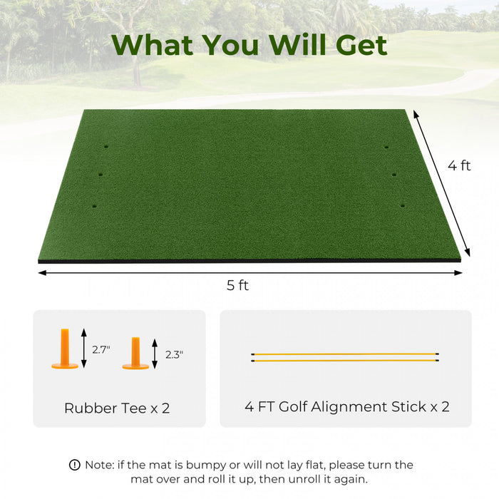 Costway 5 X 4 Ft Golf Frappant Mat Artificiel Interieur Exterieur Turf Golf Entrainement Mat 25 Mm