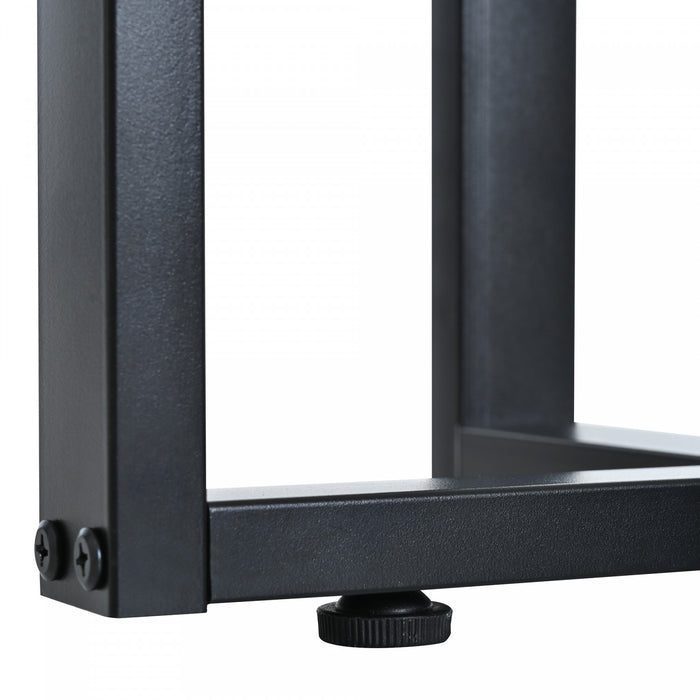 Horizon Table Console Moderne avec Tiroirs Geometriques et Cadre Dore, Blanc/Noir