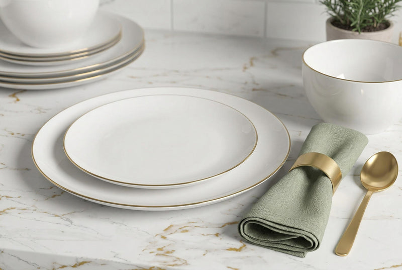 S&CO Home Ensemble de Vaisselle Imperial 12 Morceaux en Porcelaine