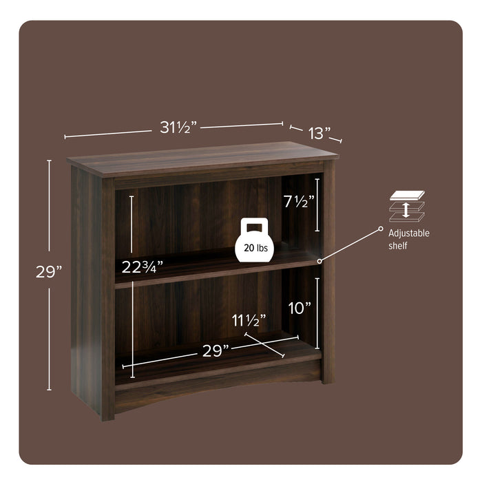 Bibliothèque à 2 tablettes - espresso