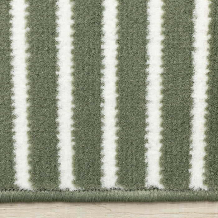 Carpette moderne Forte verte et blanche à motif d’arches géométriques - 7 pi 9 po x 10 pi 6 po