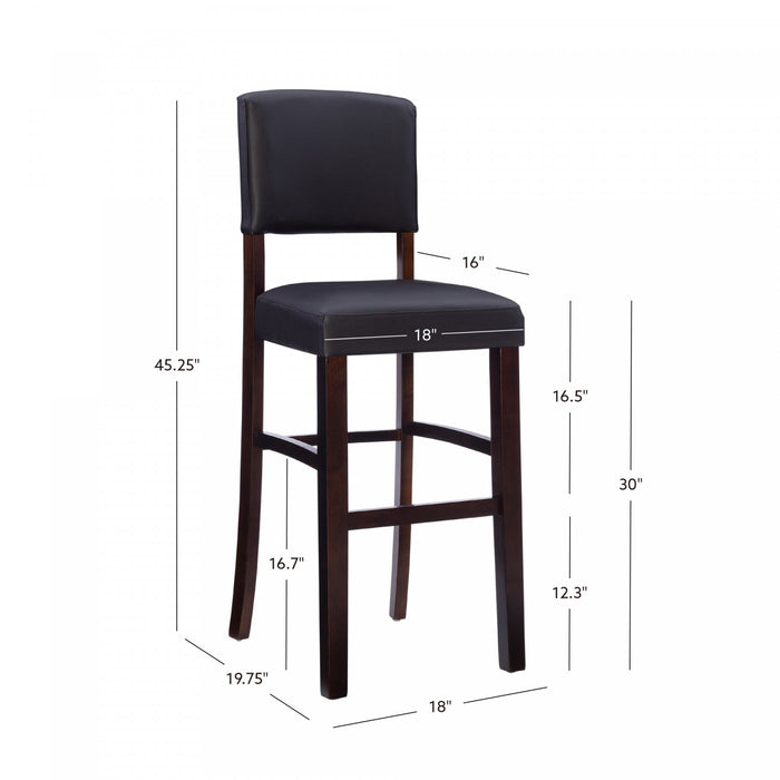 Tabouret bar Monaco en similicuir - espresso