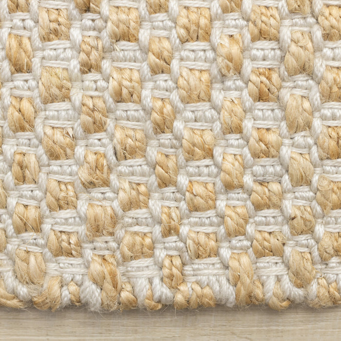 Carpette faite à la main en jute naturelle chêne clair - 7 pi 10 po x 10 pi 6 po