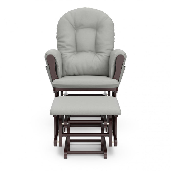 Storkcraft Hoop Fauteuil bercant et pouf - Espresso avec gris clair