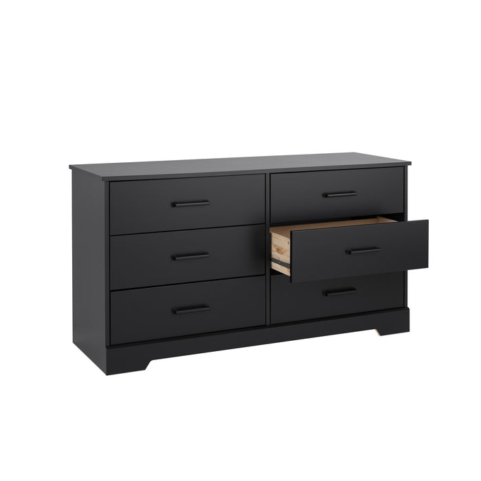 Commode champêtre Rustic Ridge de Prepac à 6 tiroirs - noire