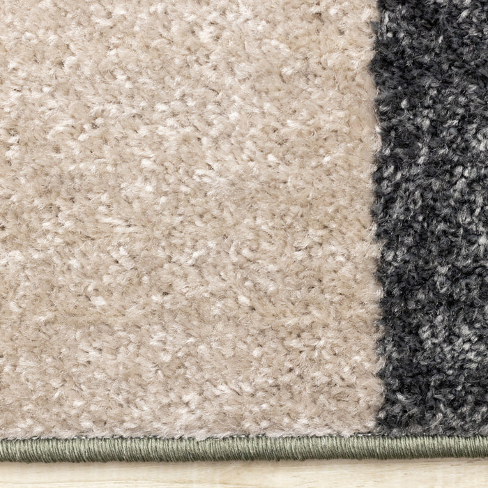 Carpette moderne Marley verte, grise et blanche à motif géométrique - 7 pi 10 po x 10 pi 6 po