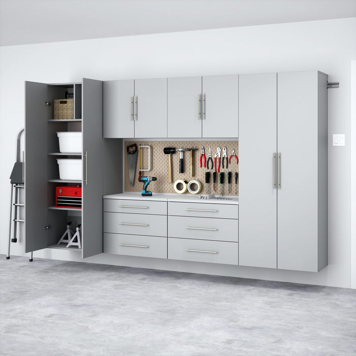 Hangups Armoire De Rangement De Garage 120 Pouces, Ensemble I De 6 Pieces – Gris Clair