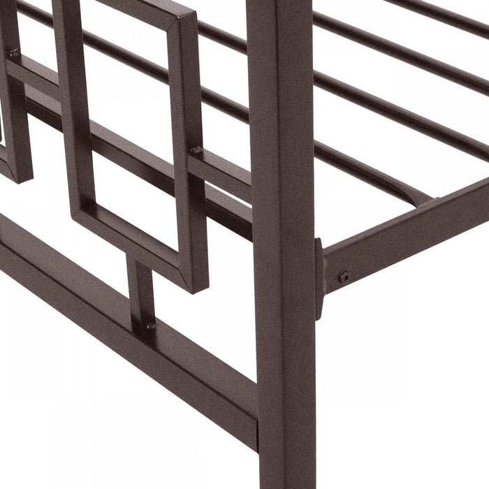 Henry Cadre De Lit En Metal Avec Tete De Lit Vintage, Taille King, Cuivre