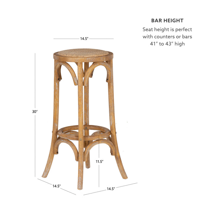 Tabouret bar Rae en rotin et sans dossier - naturel