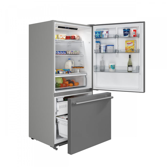 Refrigerateur Milano Espresso de 31 po avec congelateur inferieur, acier inoxydable, 17,2 pi³ – FFFFD1785-31S