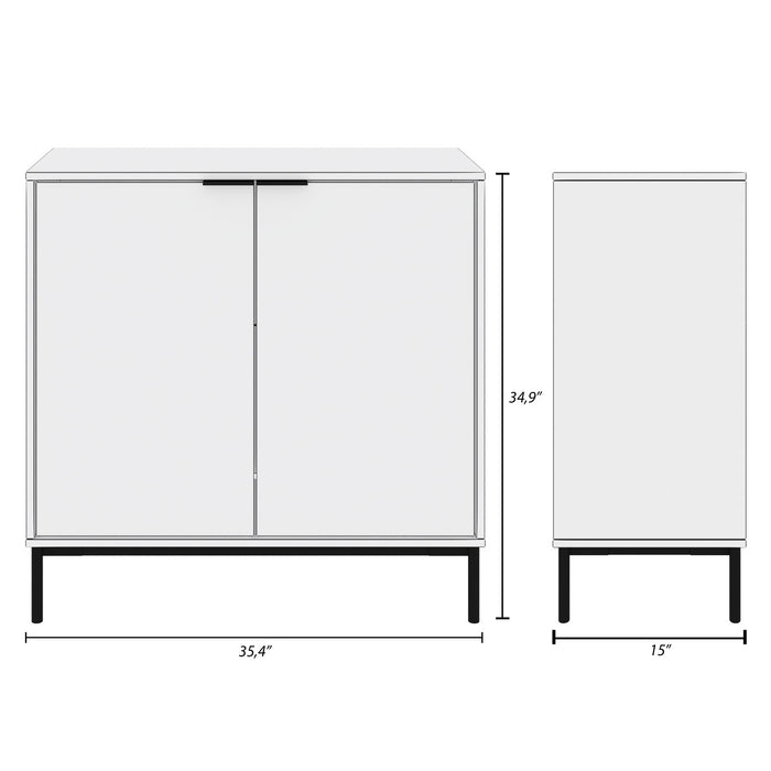 Armoire de rangement mince Nordika à 2 portes - chêne blond naturel