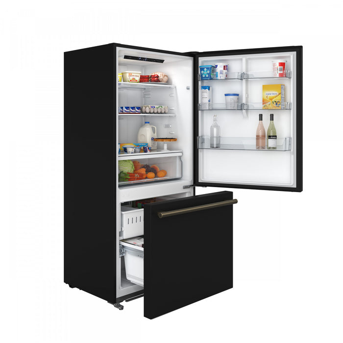 Refrigerateur Milano Espresso de 31 po avec congelateur inferieur, noir, 17,2 pi³ – FFFFD1785-31BLK